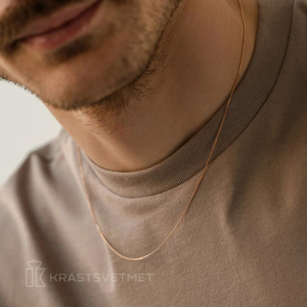 Цепь из красного золота 375, плетение «Гурмета»